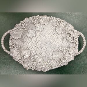 Elegant Silver LENOX Platter with Leaf Design